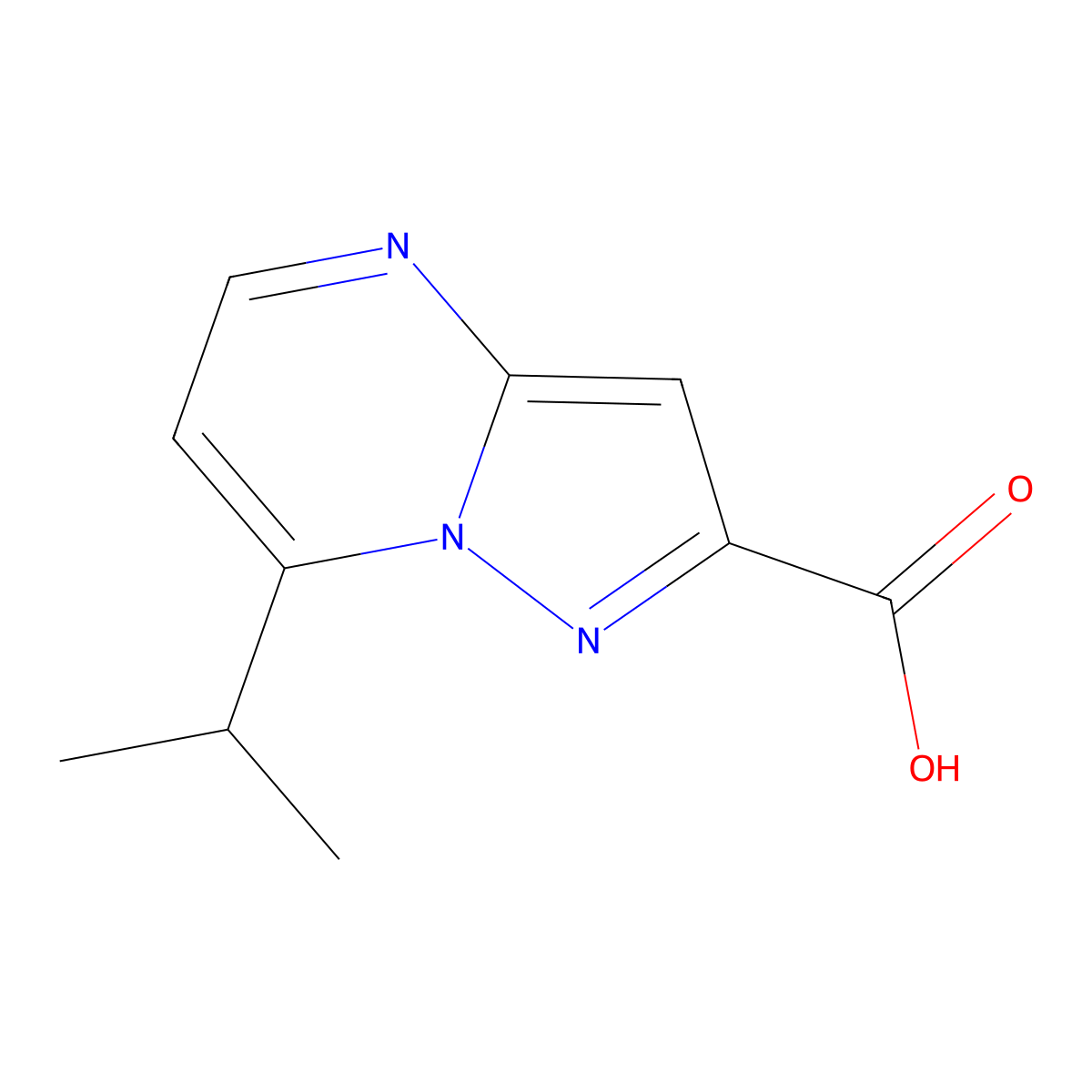7-(Propan-2-yl)pyrazolo[1,5-a]pyrimidine-2-carboxylic acid molecular structure, CAS 1367815-84-6