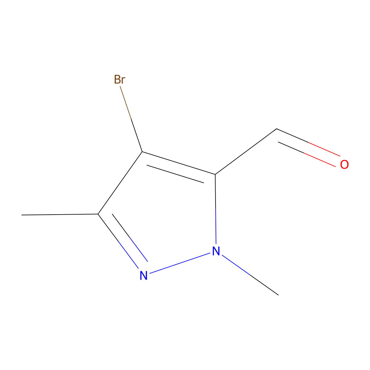 4-bromo-1,3-dimethyl-1H-pyrazole-5-carbaldehyde molecular structure, CAS 1367816-40-7