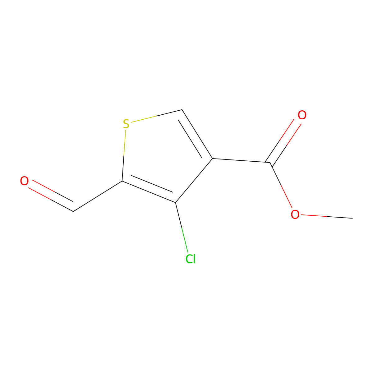 Methyl 4-chloro-5-formylthiophene-3-carboxylate molecular structure, CAS 1367817-46-6
