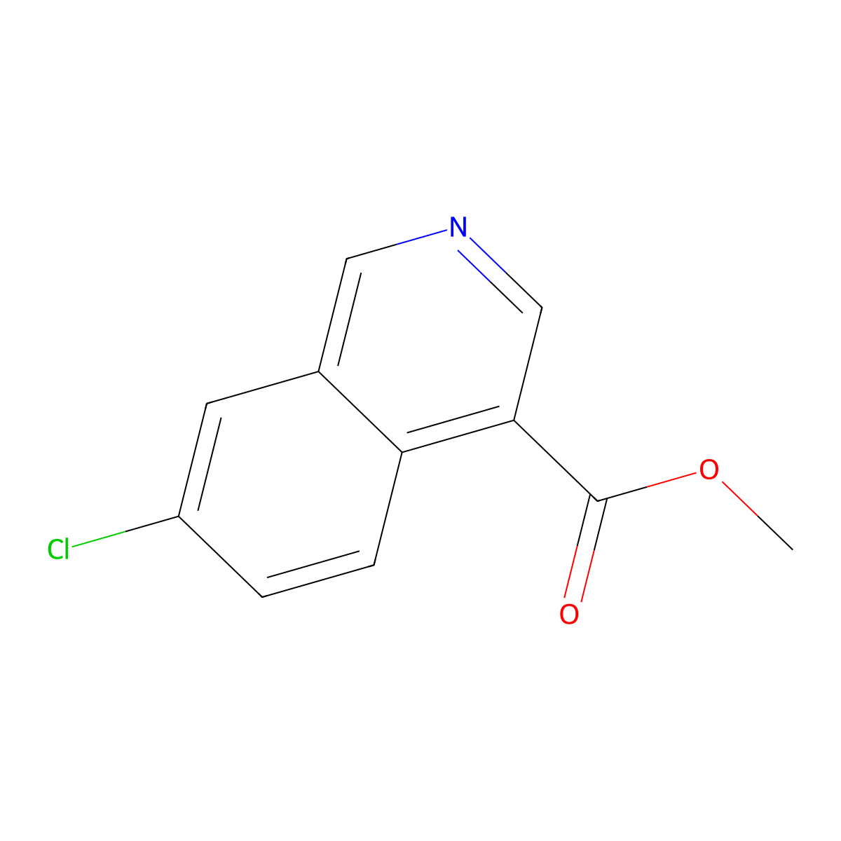 Methyl 7-chloroisoquinoline-4-carboxylate molecular structure, CAS 1367827-00-6