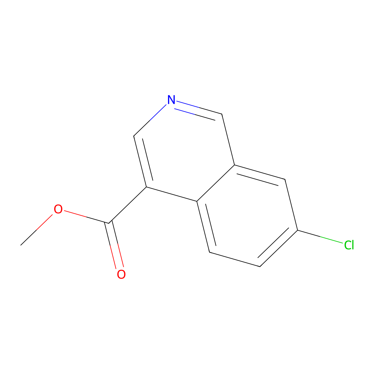 Methyl 7-chloroisoquinoline-4-carboxylate molecular structure, CAS 1367827-00-6