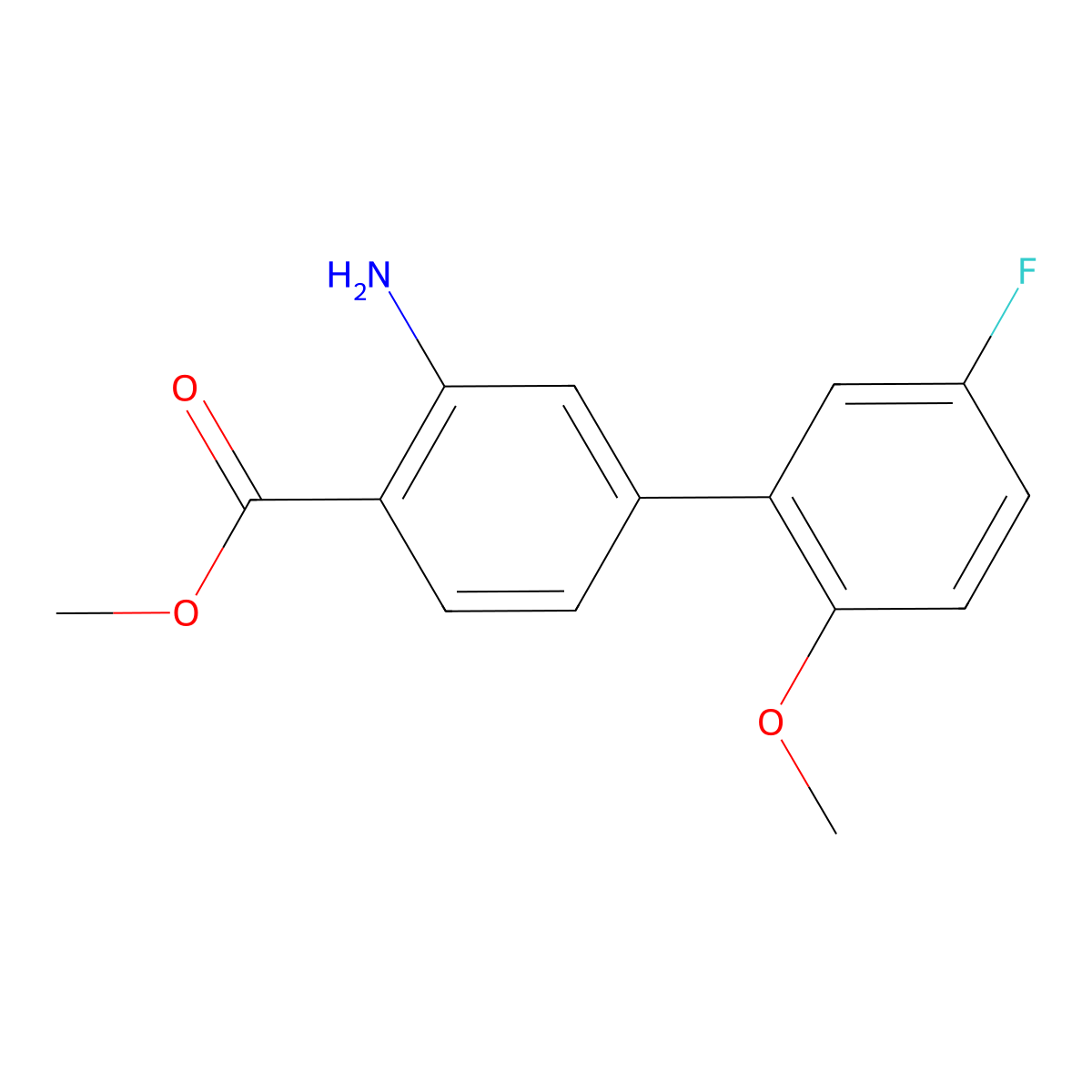 Methyl 3-amino-5'-fluoro-2'-methoxy[1,1'-biphenyl]-4-carboxylate molecular structure, CAS 1367828-05-4
