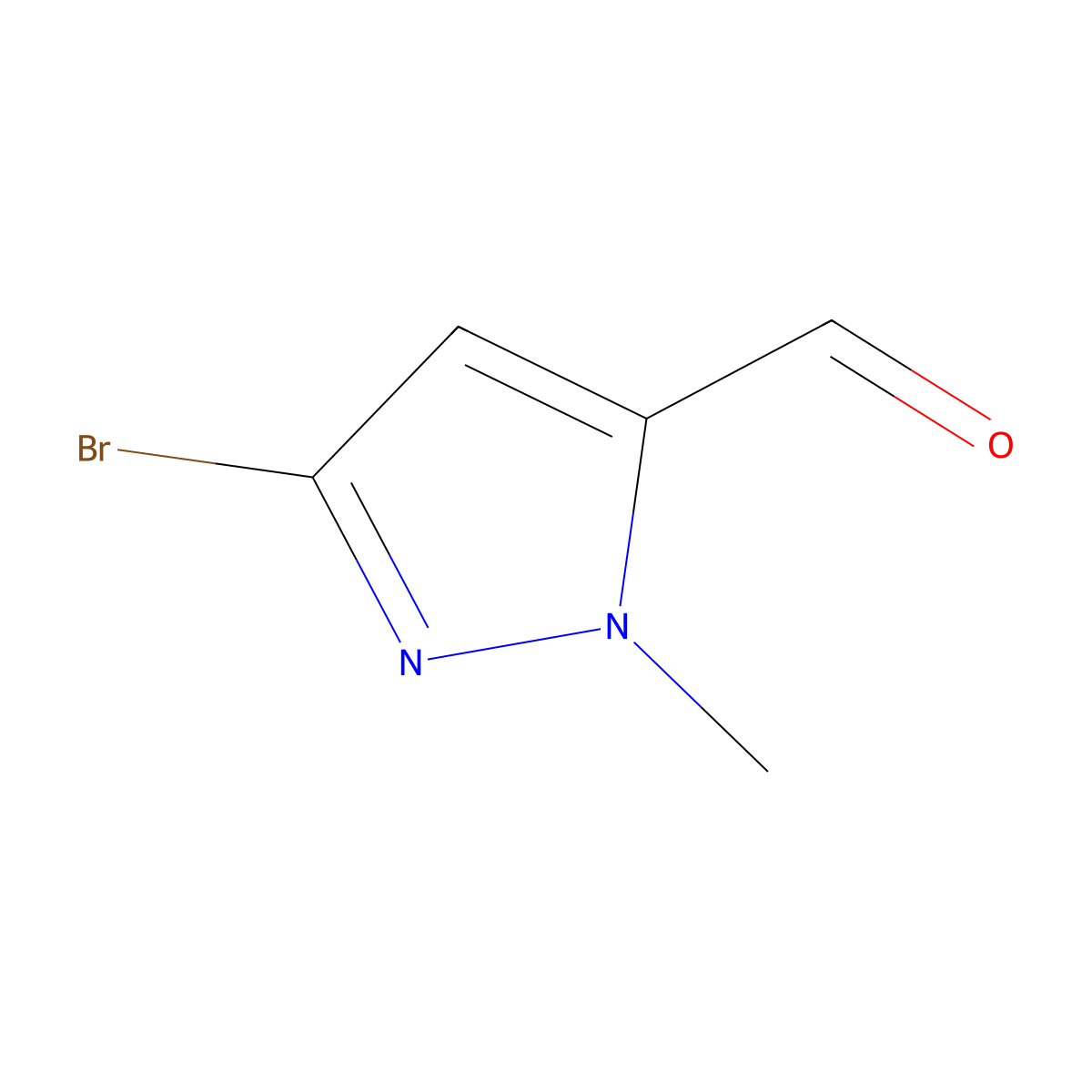 3-bromo-1-methyl-1H-pyrazole-5-carbaldehyde molecular structure, CAS 1367843-92-2