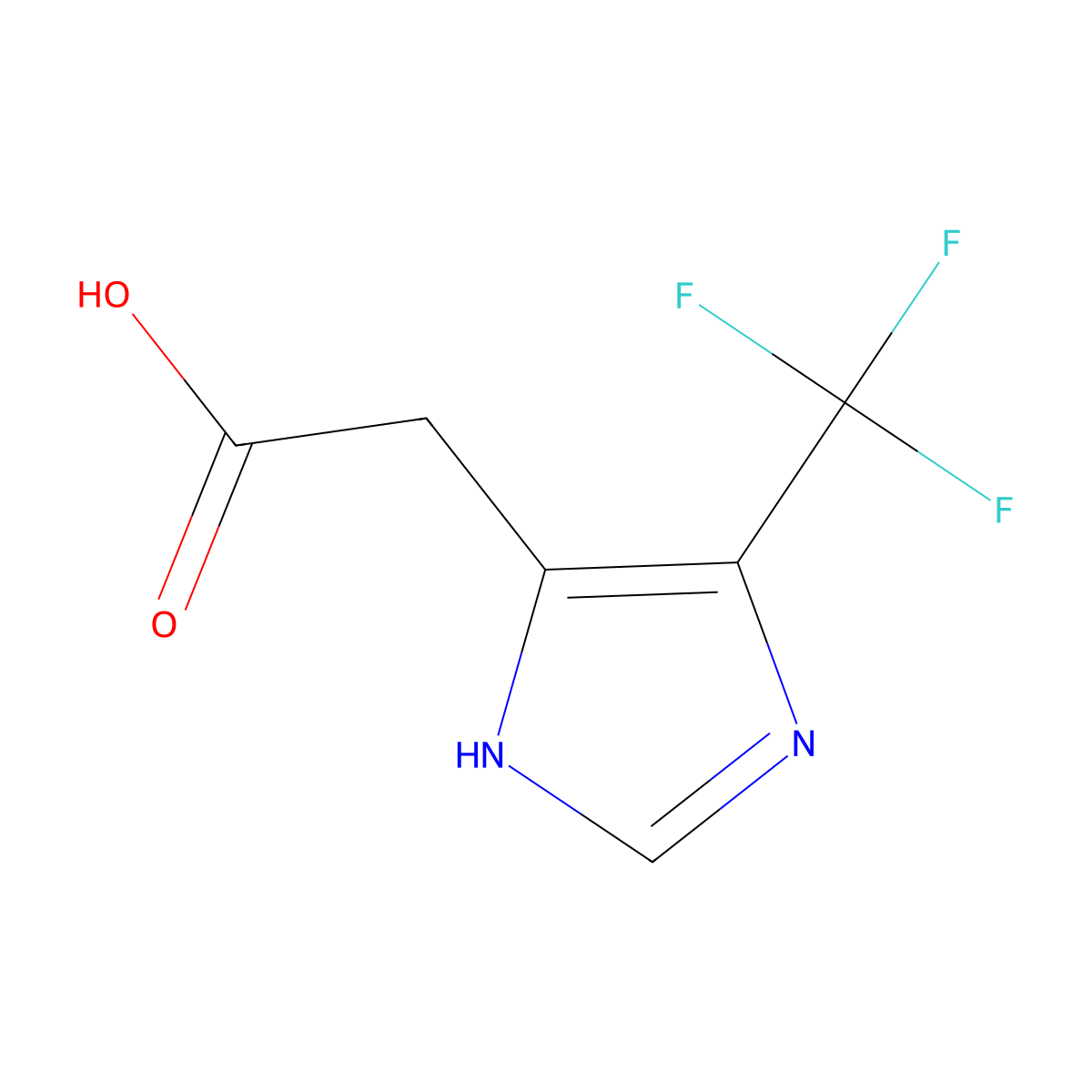 2-(5-(Trifluoromethyl)-1H-imidazol-4-yl)acetic acid molecular structure, CAS 1367850-96-1