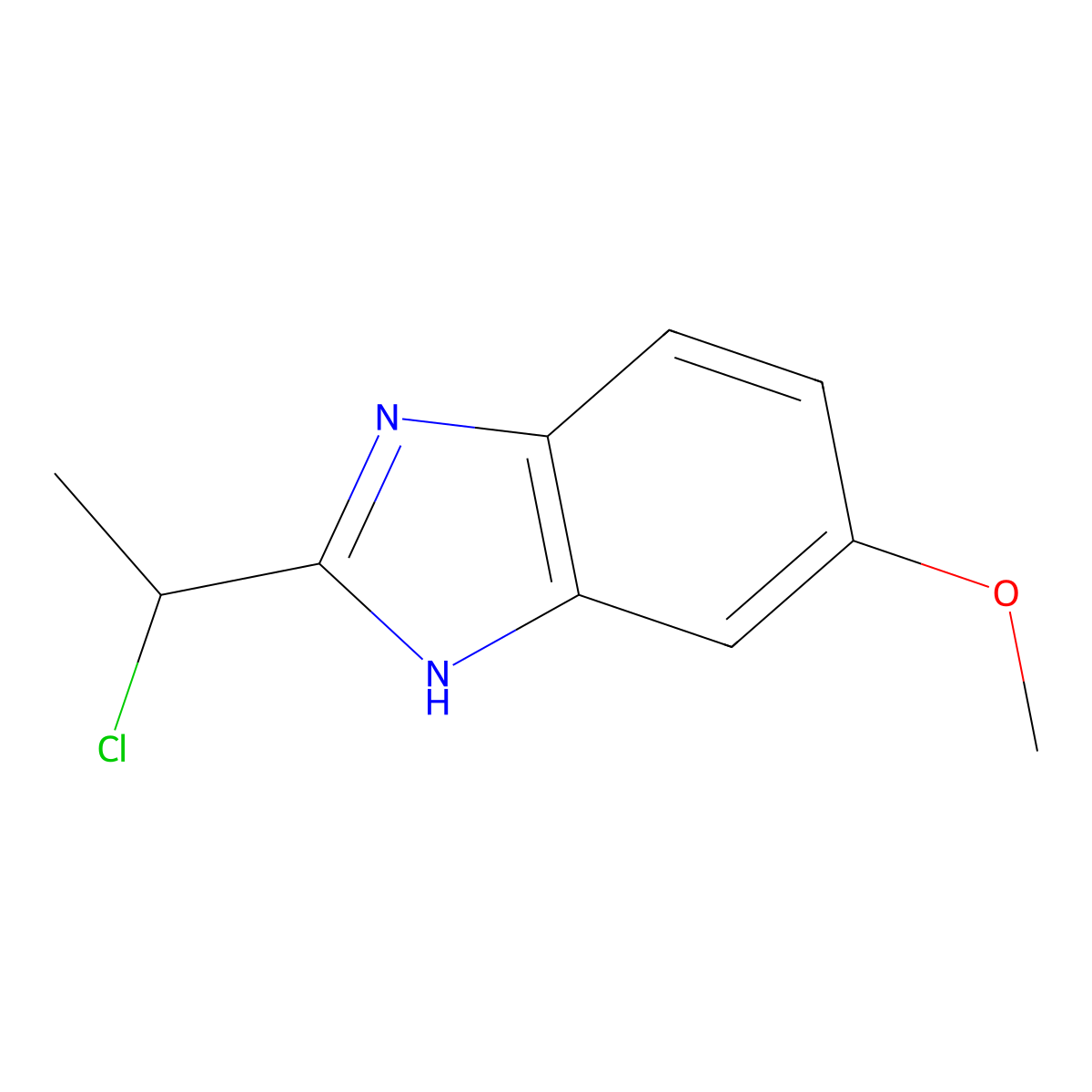 2-(1-chloroethyl)-5-methoxy-1H-1,3-benzodiazole molecular structure, CAS 1367862-51-8
