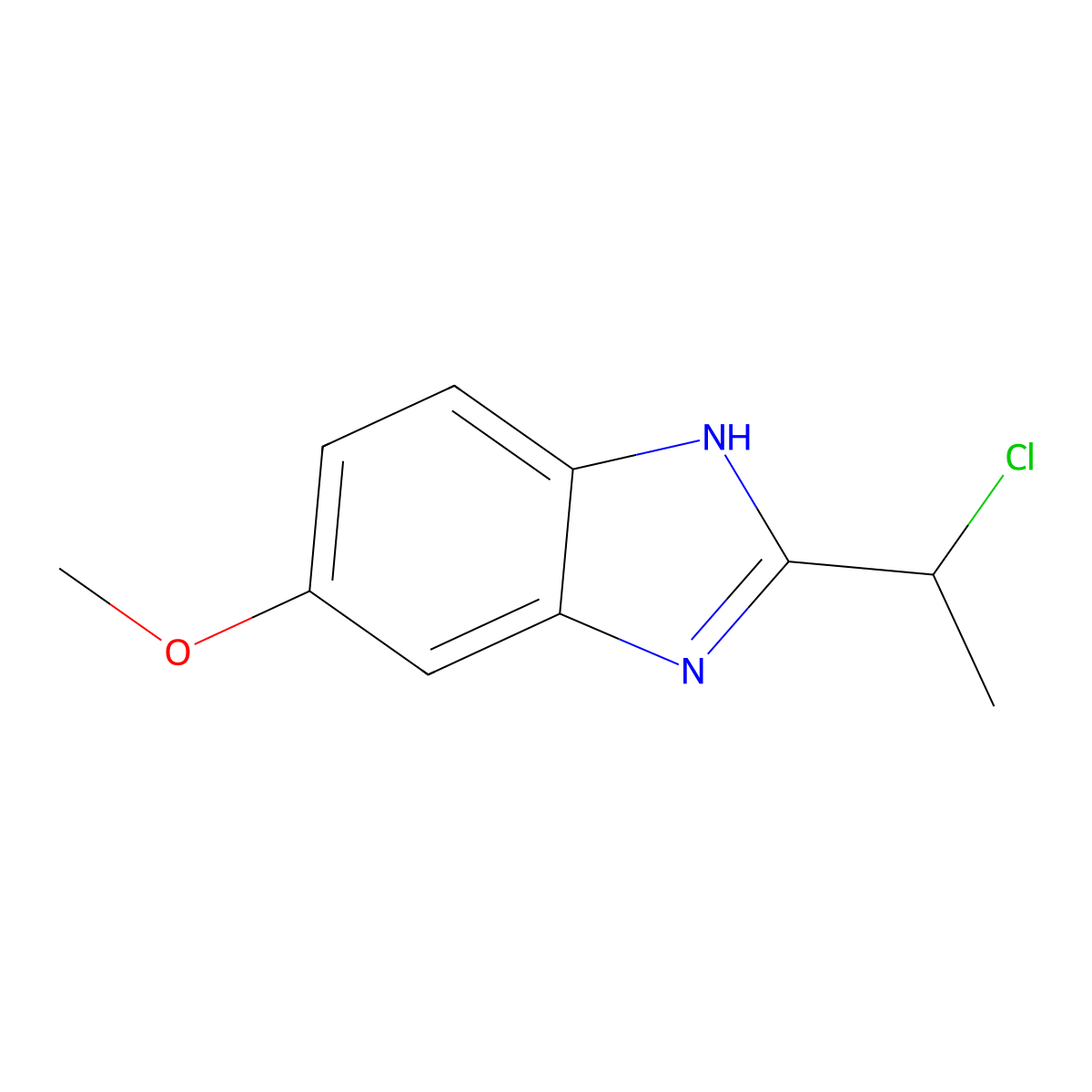 2-(1-chloroethyl)-5-methoxy-1H-1,3-benzodiazole molecular structure, CAS 1367862-51-8