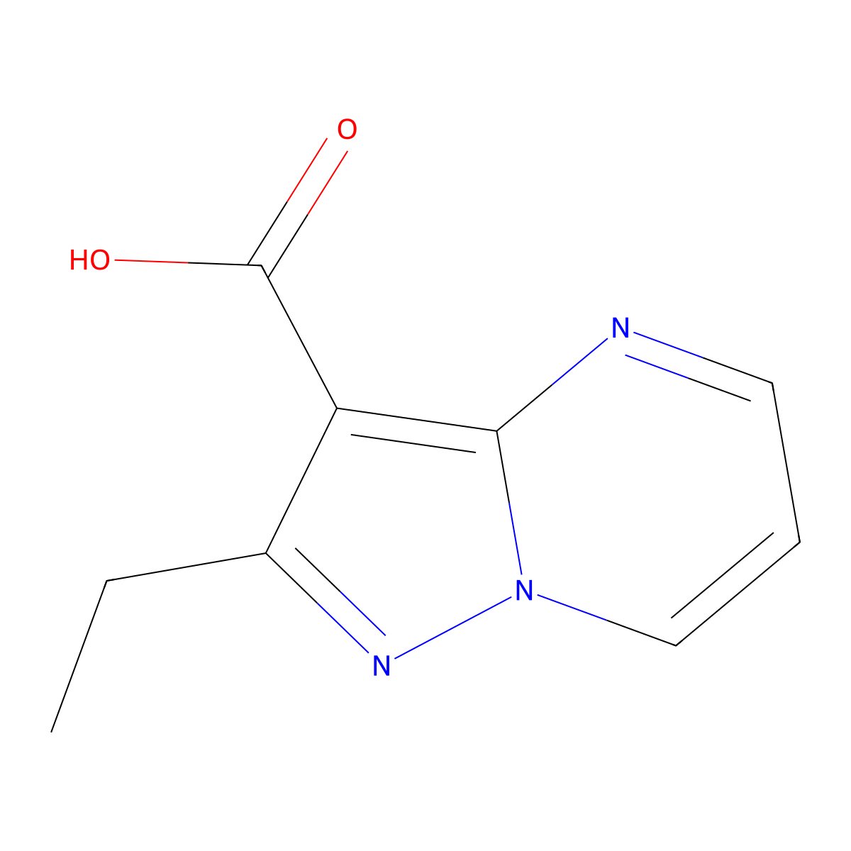2-Ethylpyrazolo[1,5-a]pyrimidine-3-carboxylic acid molecular structure, CAS 1367863-55-5