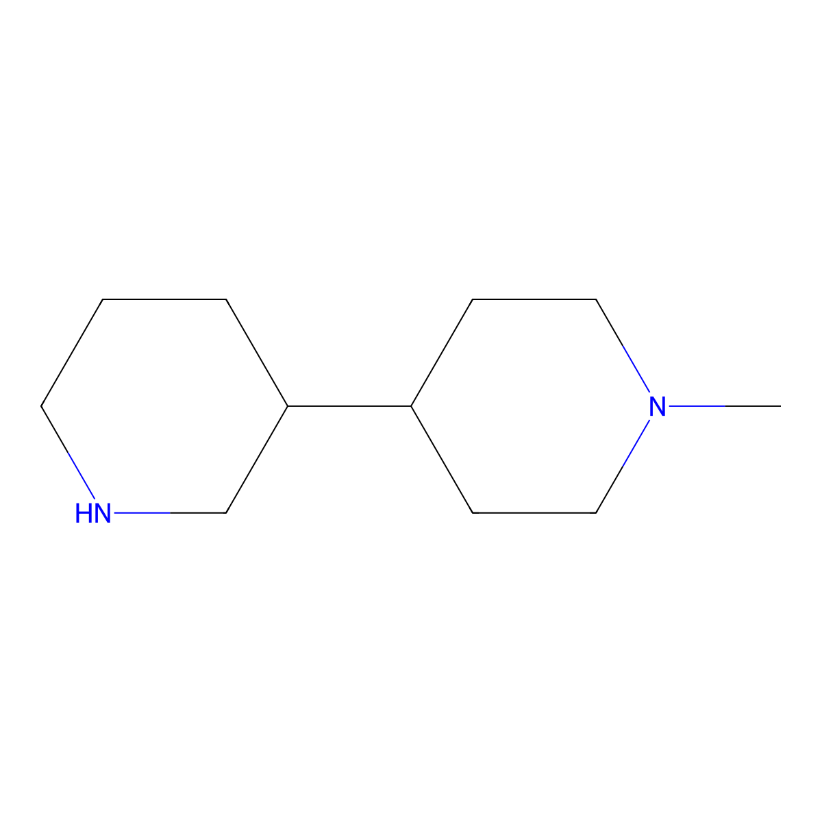 1-Methyl-4-(piperidin-3-yl)piperidine molecular structure, CAS 1367864-55-8