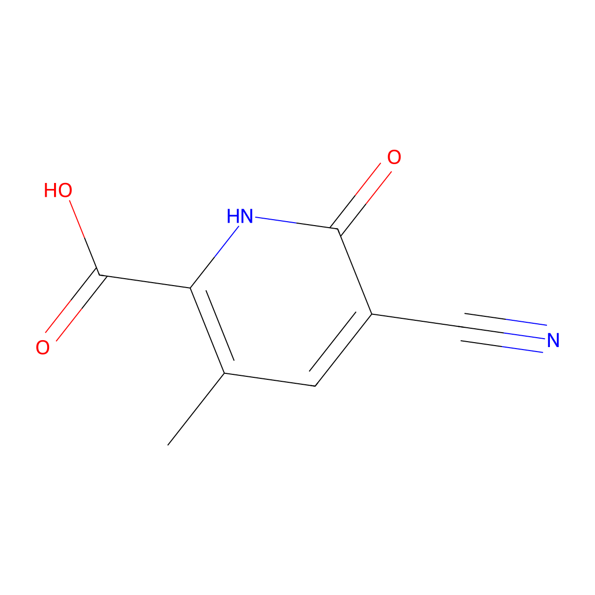 5-Cyano-3-methyl-6-oxo-1,6-dihydropyridine-2-carboxylic acid molecular structure, CAS 1367865-25-5