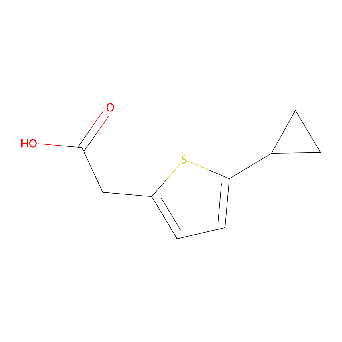 2-(5-Cyclopropylthiophen-2-YL)acetic acid molecular structure, CAS 1367865-79-9