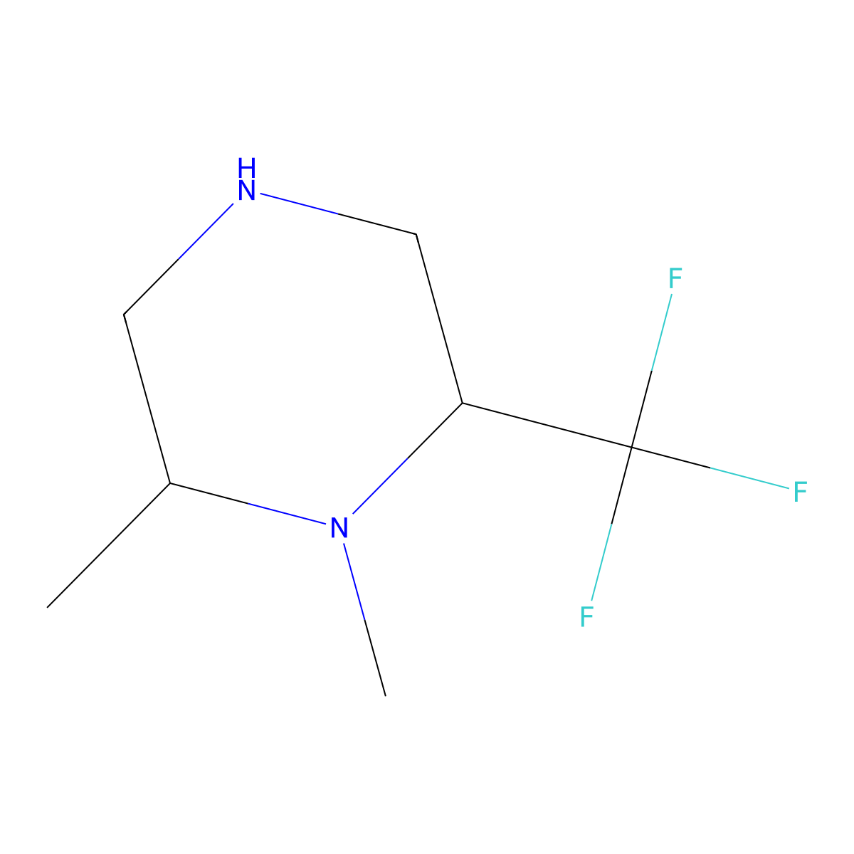 1,2-Dimethyl-6-(trifluoromethyl)piperazine molecular structure, CAS 1367866-70-3