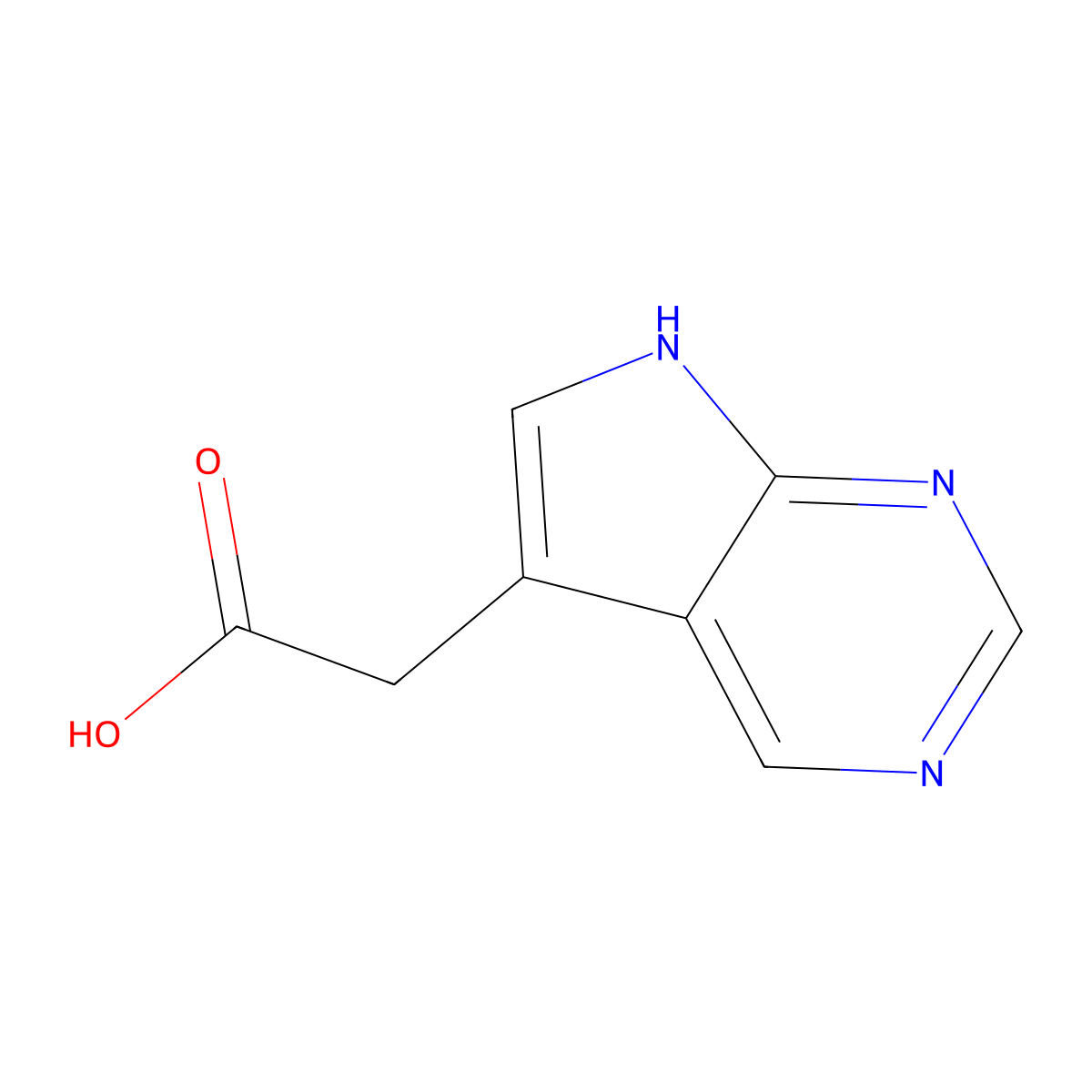 2-{7H-pyrrolo[2,3-d]pyrimidin-5-yl}acetic acid molecular structure, CAS 1367866-93-0