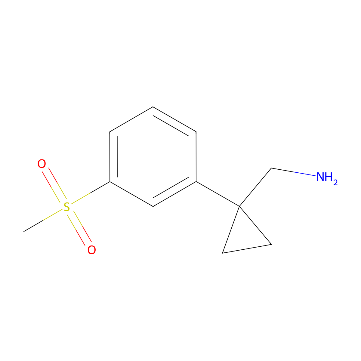 1-[3-(Methylsulfonyl)phenyl]cyclopropanemethanamine molecular structure, CAS 1367867-04-6