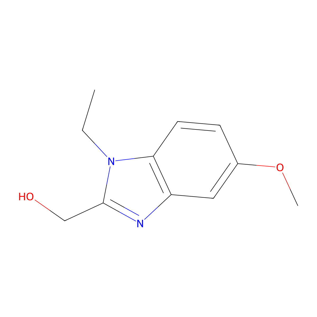 (1-ethyl-5-methoxy-1H-1,3-benzodiazol-2-yl)methanol molecular structure, CAS 1367868-50-5