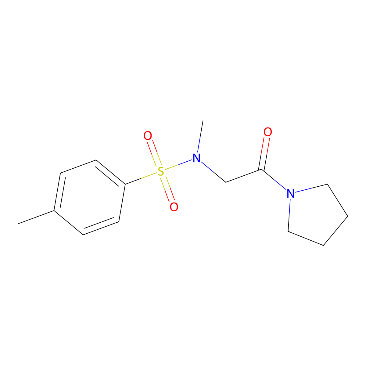 N,4-dimethyl-N-[2-oxo-2-(pyrrolidin-1-yl)ethyl]benzene-1-sulfonamide molecular structure, CAS 136787-48-9