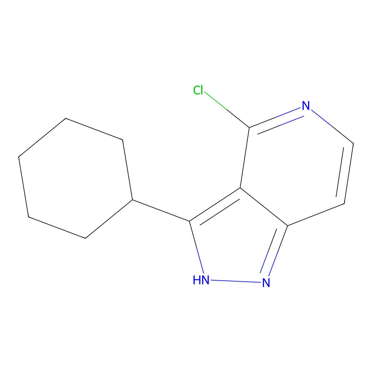 4-Chloro-3-cyclohexyl-1H-pyrazolo[4,3-c]pyridine molecular structure, CAS 1367874-73-4