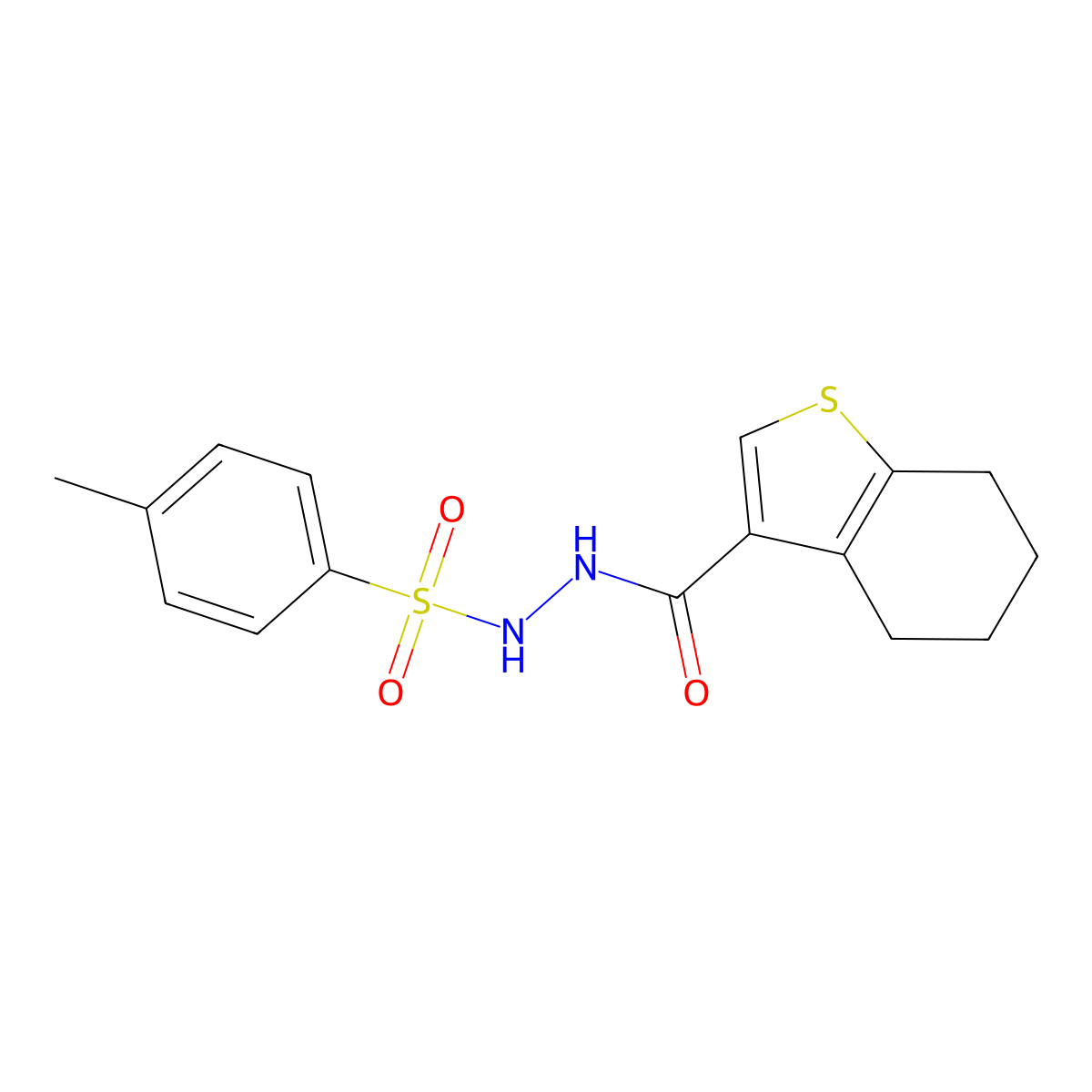 N'-[(4-methylphenyl)sulfonyl]-4,5,6,7-tetrahydro-1-benzothiophene-3-carbohydrazide molecular structure, CAS 136790-42-6