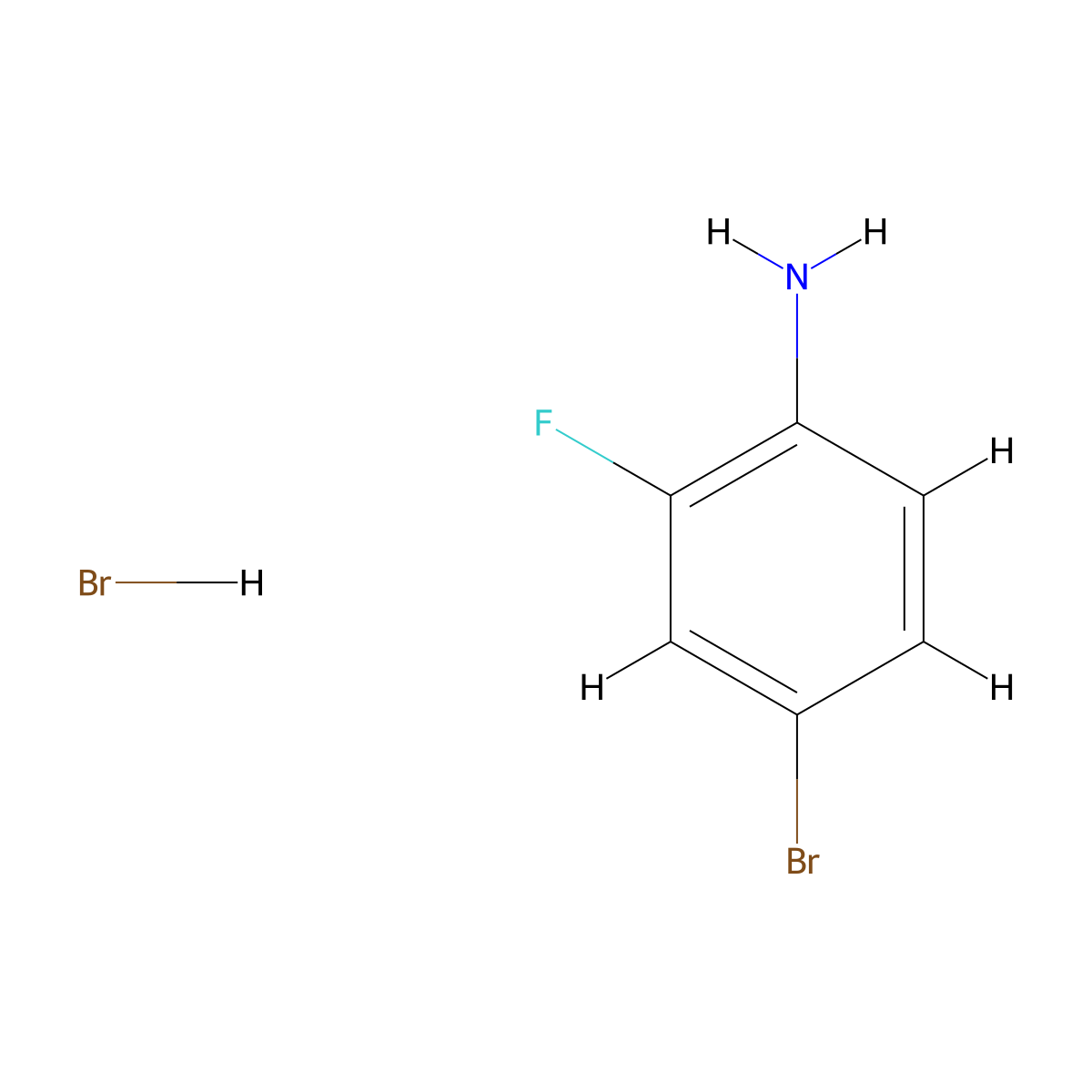 4-Bromo-2-fluoroaniline hydrobromide molecular structure, CAS 136790-70-0