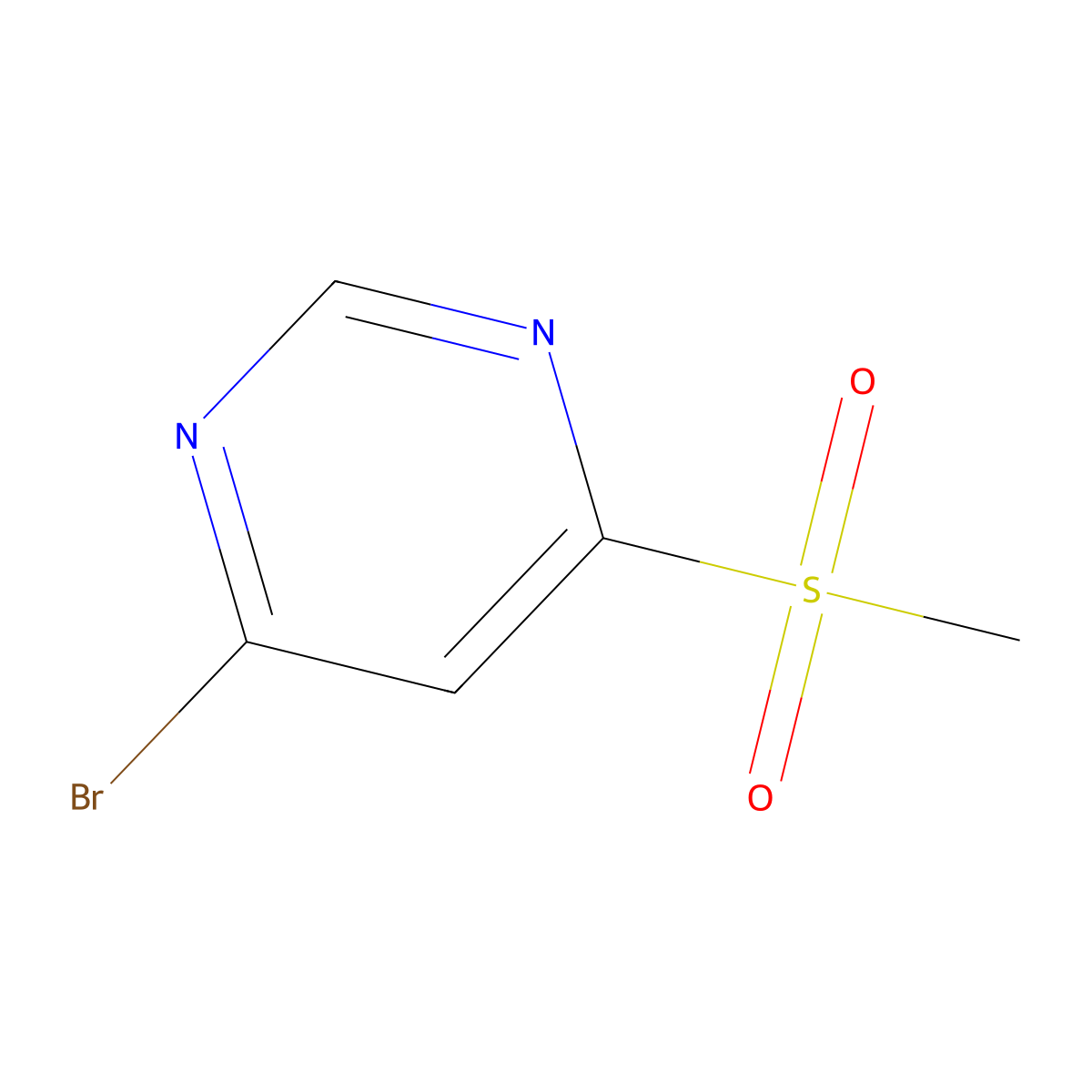 4-Bromo-6-(methylsulfonyl)pyrimidine molecular structure, CAS 1367905-95-0