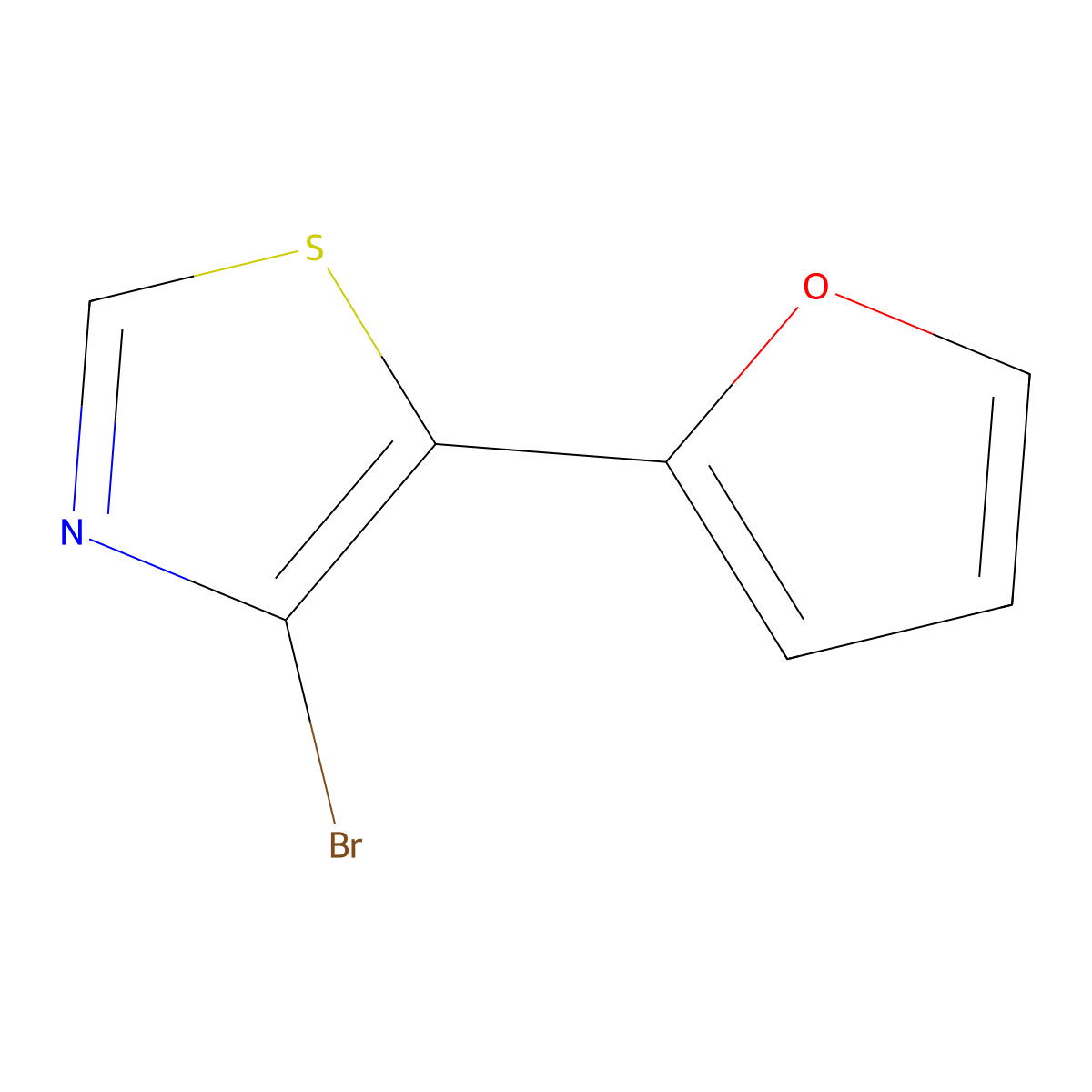 4-Bromo-5-(2-furyl)thiazole molecular structure, CAS 1367907-08-1