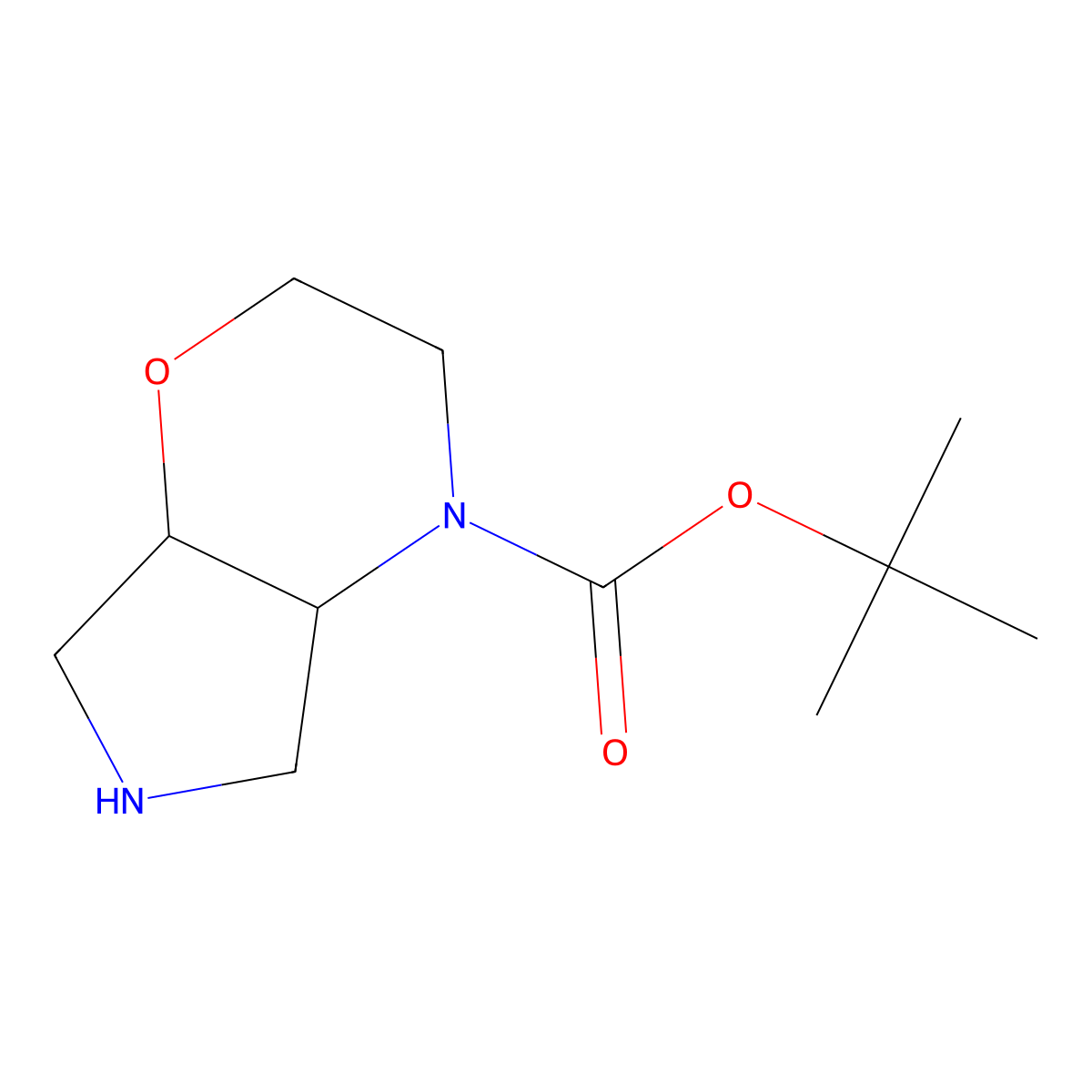 tert-butyl rac-(4aS,7aS)-hexahydropyrrolo[3,4-b][1,4]oxazine-4(4aH)-carboxylate molecular structure, CAS 1367907-47-8