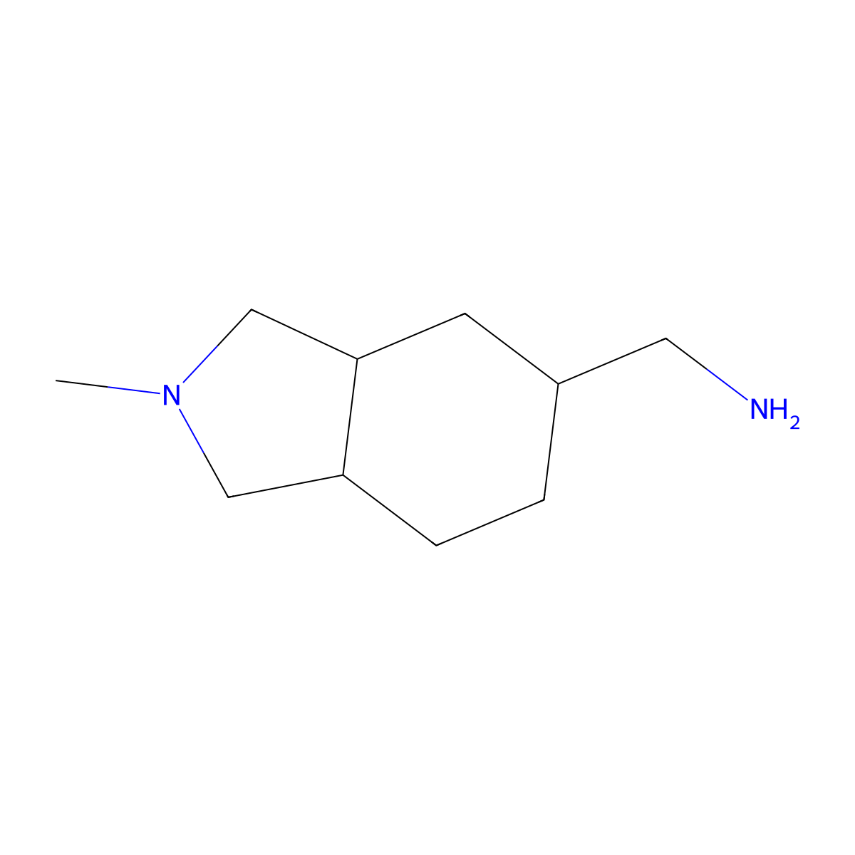 (2-methyl-octahydro-1H-isoindol-5-yl)methanamine molecular structure, CAS 1367911-04-3
