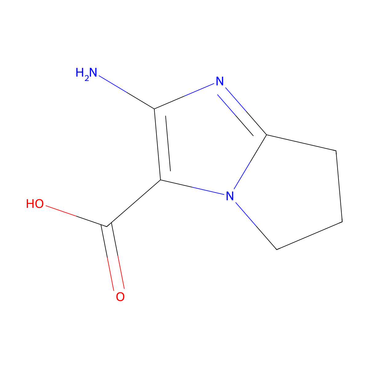 2-amino-5H,6H,7H-pyrrolo[1,2-a]imidazole-3-carboxylic acid molecular structure, CAS 1367912-46-6