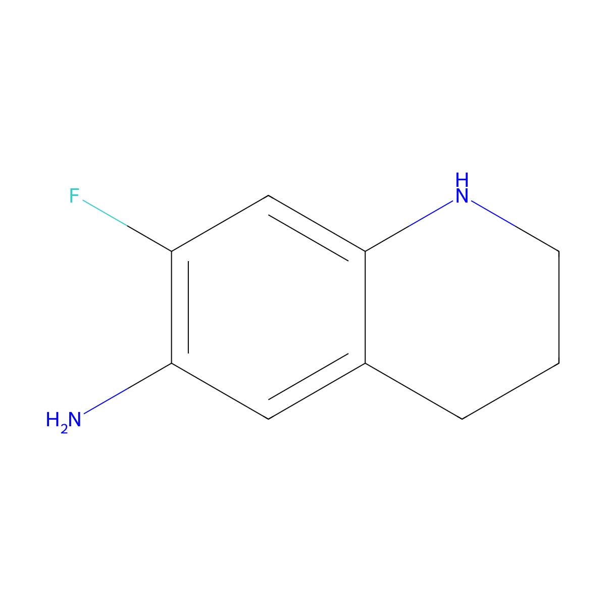 7-Fluoro-1,2,3,4-tetrahydroquinolin-6-amine molecular structure, CAS 1367914-60-0