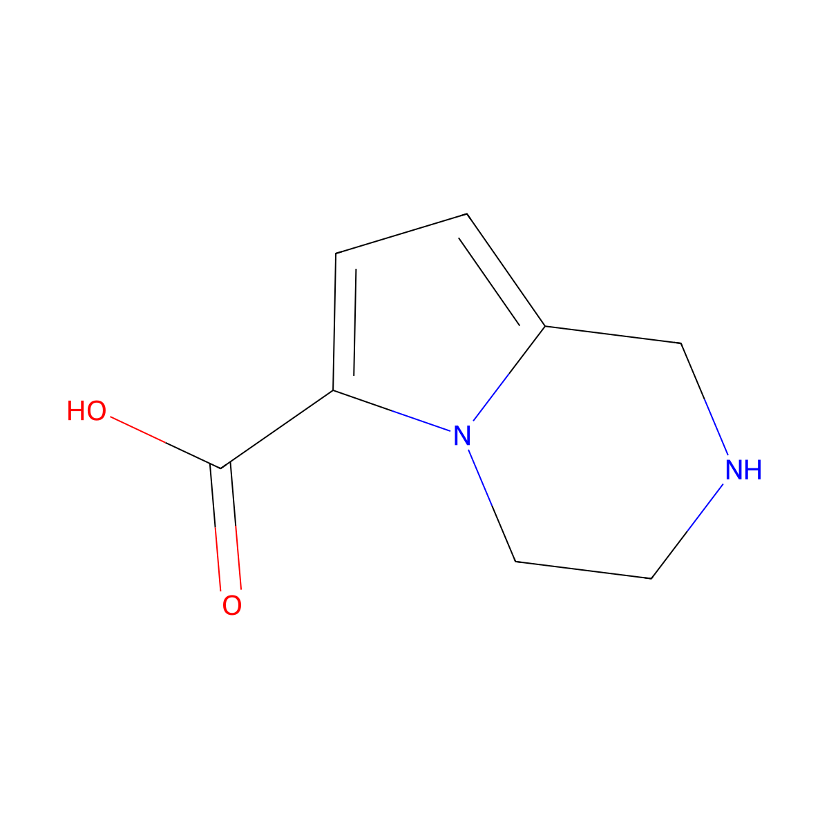 1H,2H,3H,4H-pyrrolo[1,2-a]pyrazine-6-carboxylic acid molecular structure, CAS 1367914-84-8