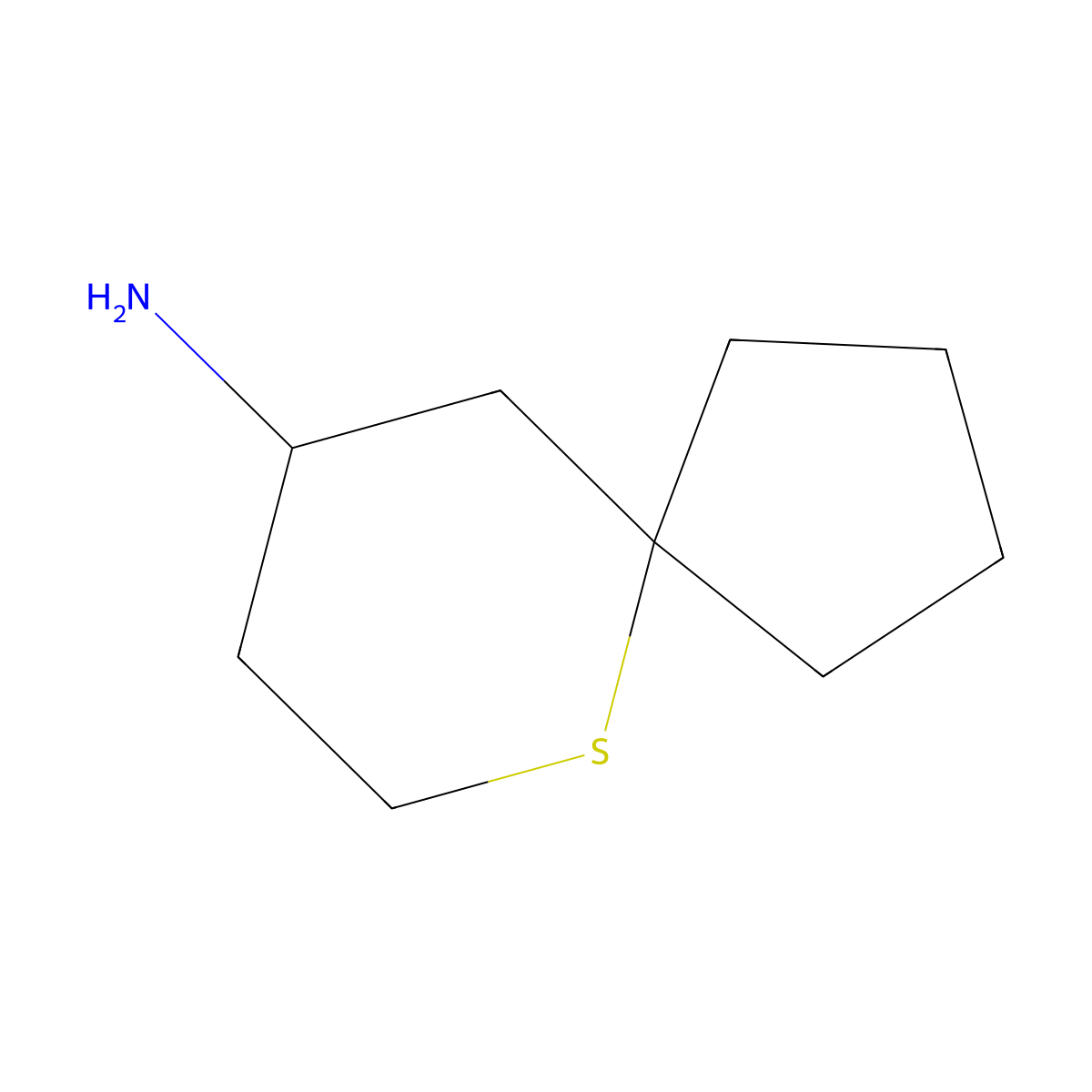 6-Thiaspiro[4.5]decan-9-amine molecular structure, CAS 1367915-14-7