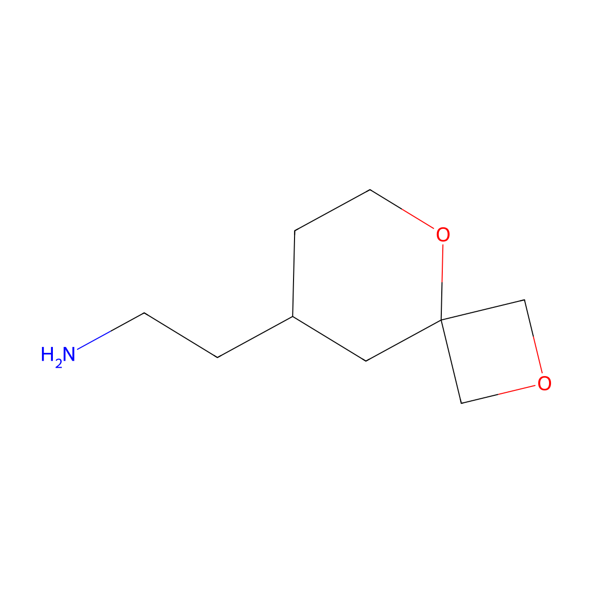 2-(2,5-Dioxaspiro[3.5]nonan-8-yl)ethan-1-amine molecular structure, CAS 1367915-72-7