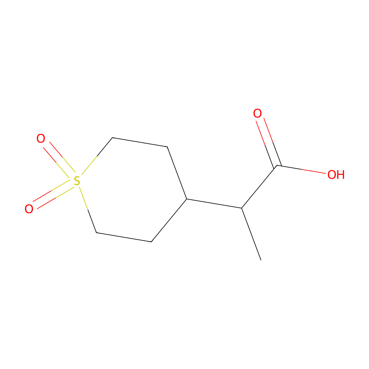 2-(1,1-Dioxo-1lambda6-thian-4-yl)propanoic acid molecular structure, CAS 1367922-17-5