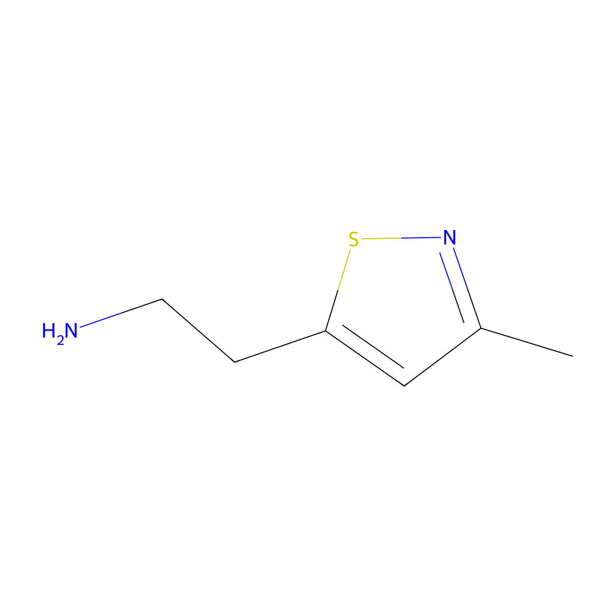 2-(3-Methyl-1,2-thiazol-5-yl)ethan-1-amine molecular structure, CAS 1367925-12-9