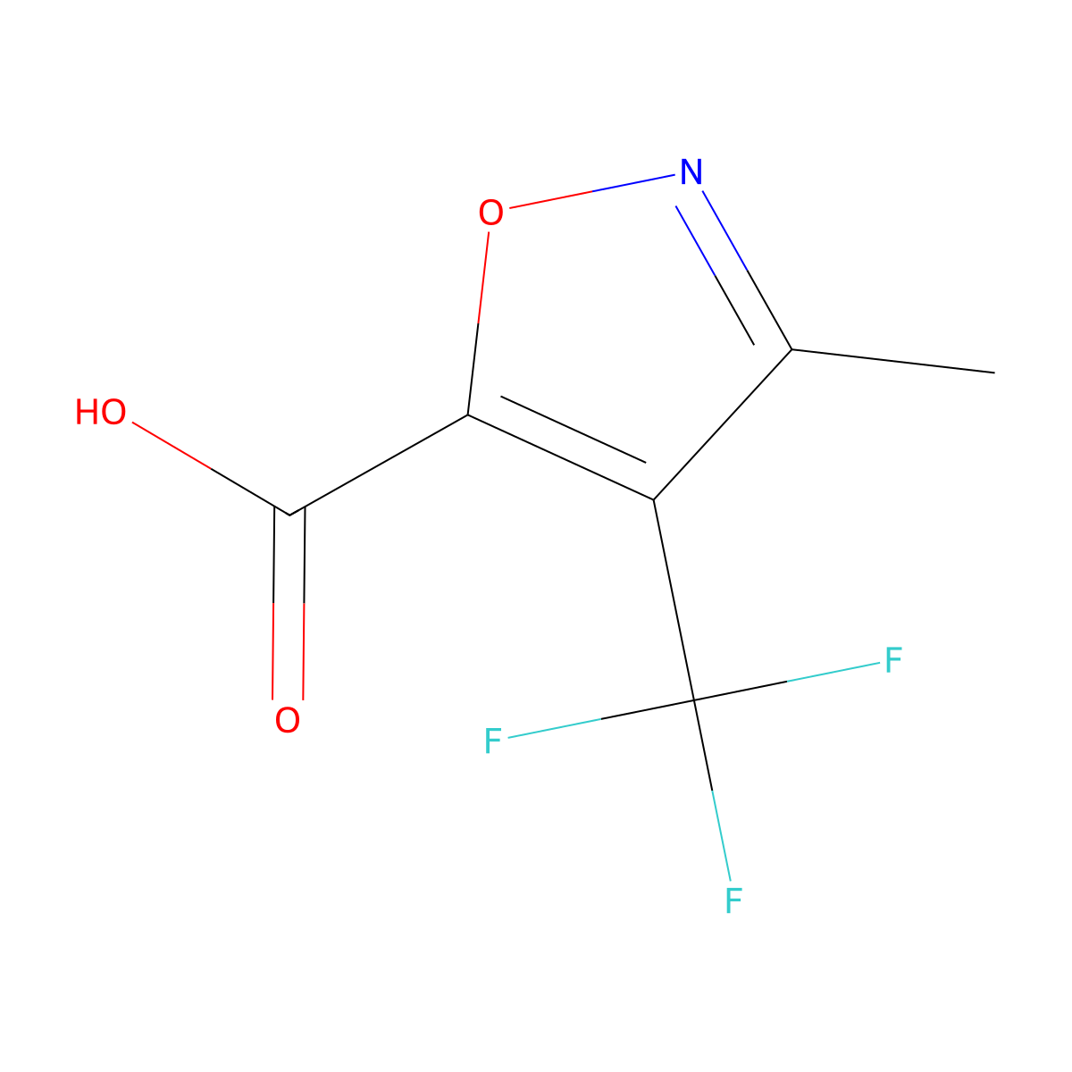 3-Methyl-4-(trifluoromethyl)-1,2-oxazole-5-carboxylic acid molecular structure, CAS 1367926-76-8