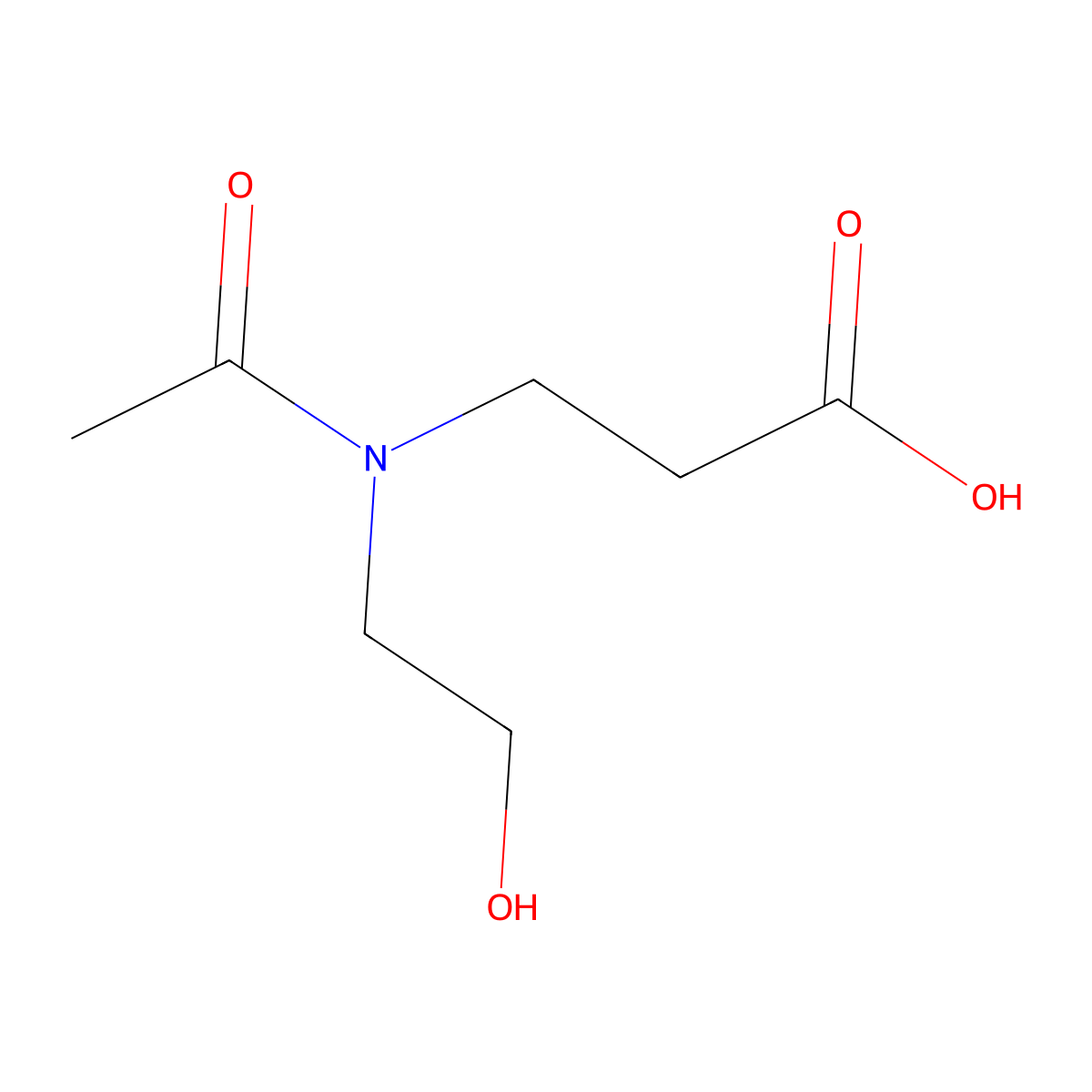 3-[N-(2-hydroxyethyl)acetamido]propanoic acid molecular structure, CAS 1367928-65-1