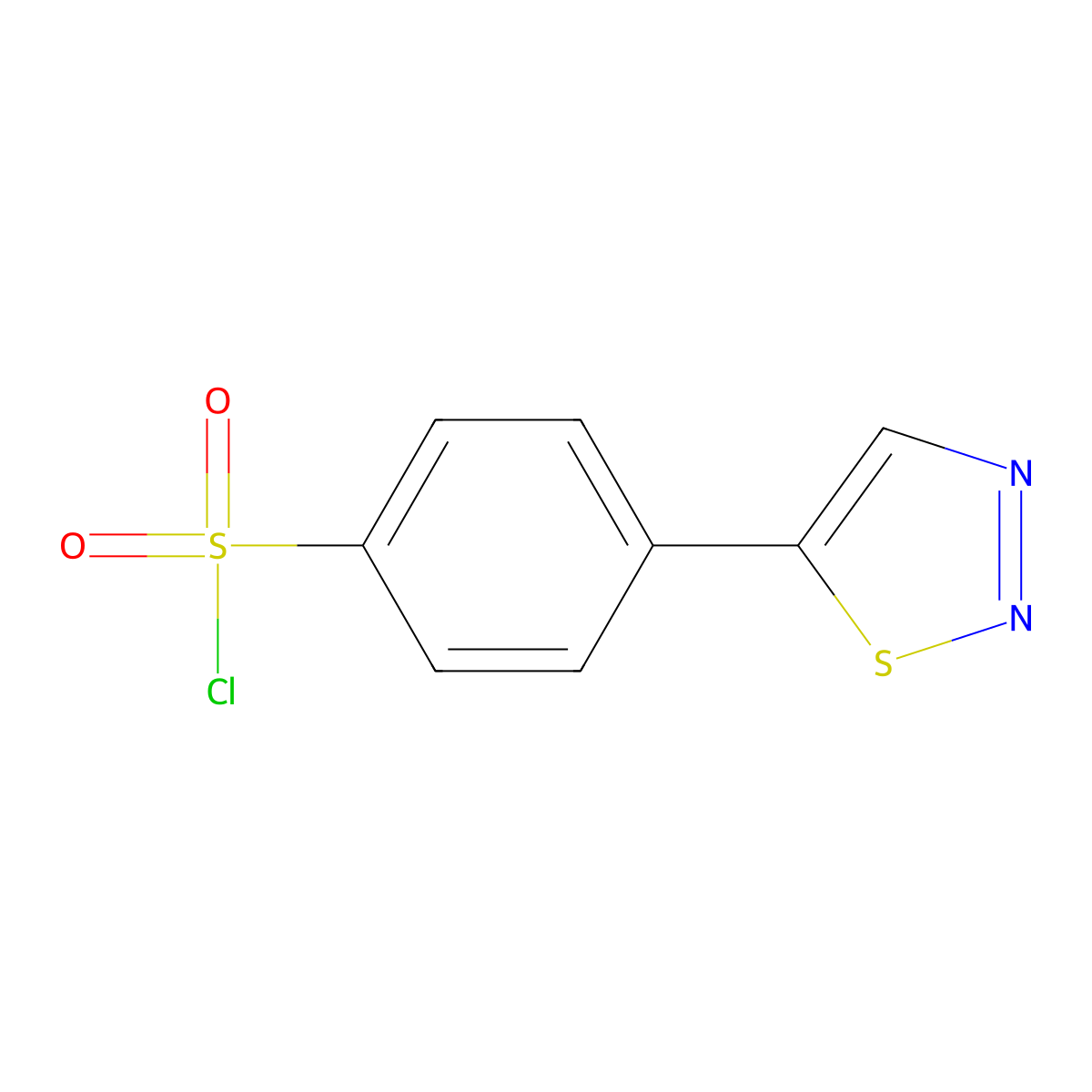 4-(1,2,3-Thiadiazol-5-yl)benzene-1-sulfonyl chloride molecular structure, CAS 1367928-80-0