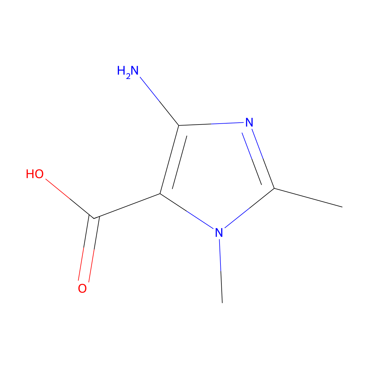 4-Amino-1,2-dimethyl-1H-imidazole-5-carboxylic acid molecular structure, CAS 1367930-69-5