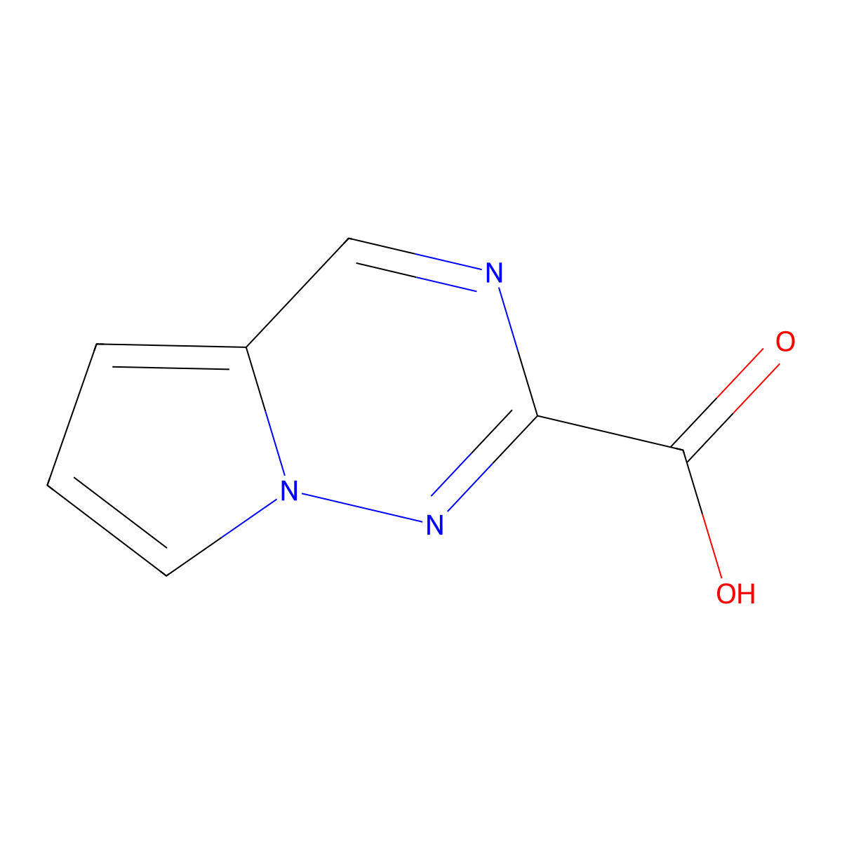 Pyrrolo[2,1-f][1,2,4]triazine-2-carboxylic acid molecular structure, CAS 1367930-95-7