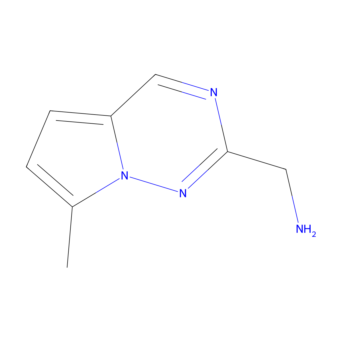 1-{7-Methylpyrrolo[2,1-f][1,2,4]triazin-2-yl}methanamine molecular structure, CAS 1367931-58-5