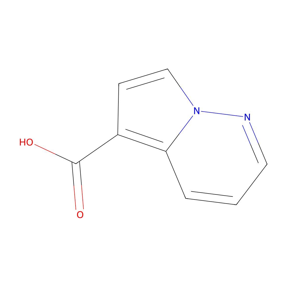 Pyrrolo(1,2-b)pyridazine-5-carboxylic acid molecular structure, CAS 1367932-51-1