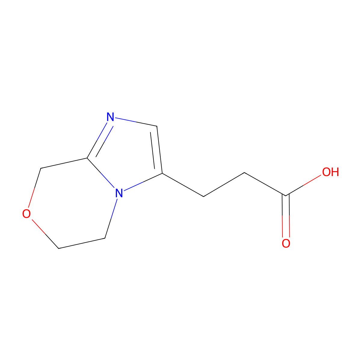 3-{5H,6H,8H-imidazo[2,1-c][1,4]oxazin-3-yl}propanoic acid molecular structure, CAS 1367932-57-7