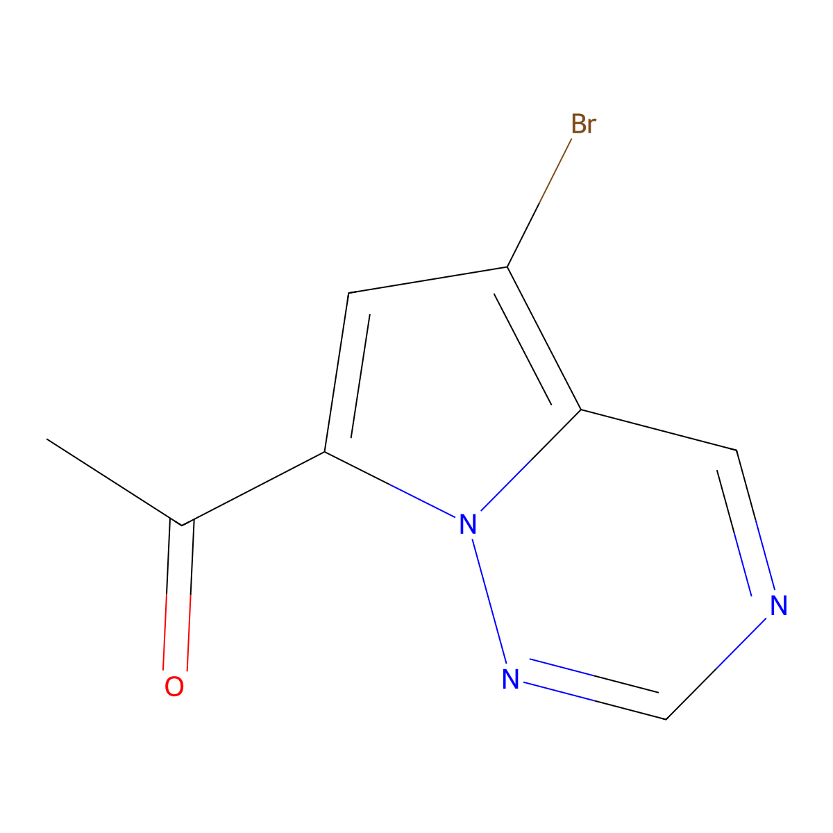 1-{5-Bromopyrrolo[2,1-f][1,2,4]triazin-7-yl}ethan-1-one molecular structure, CAS 1367933-48-9