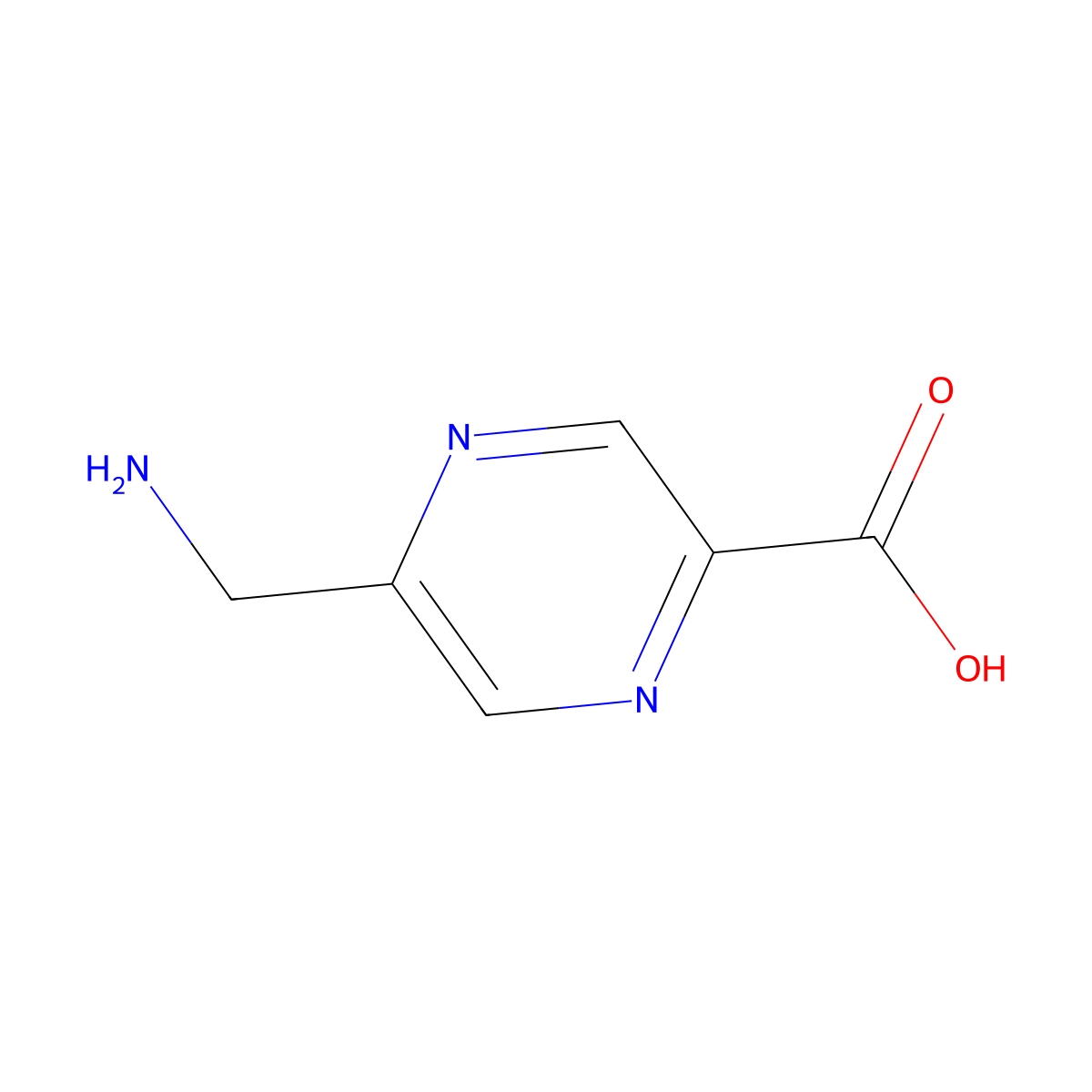 5-(Aminomethyl)pyrazine-2-carboxylic acid molecular structure, CAS 1367933-90-1