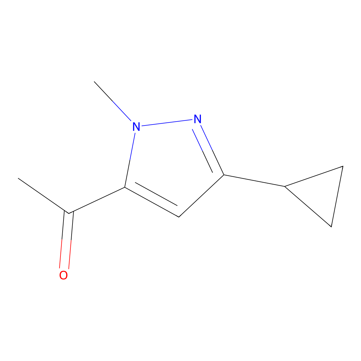 1-(3-Cyclopropyl-1-methyl-1H-pyrazol-5-yl)ethan-1-one molecular structure, CAS 1367934-18-6