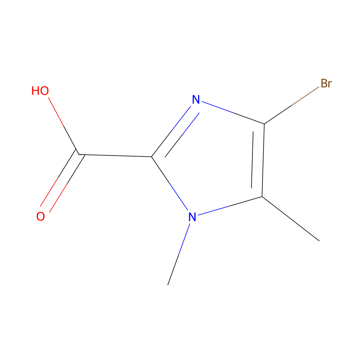 4-bromo-1,5-dimethyl-1H-imidazole-2-carboxylic acid molecular structure, CAS 1367934-84-6