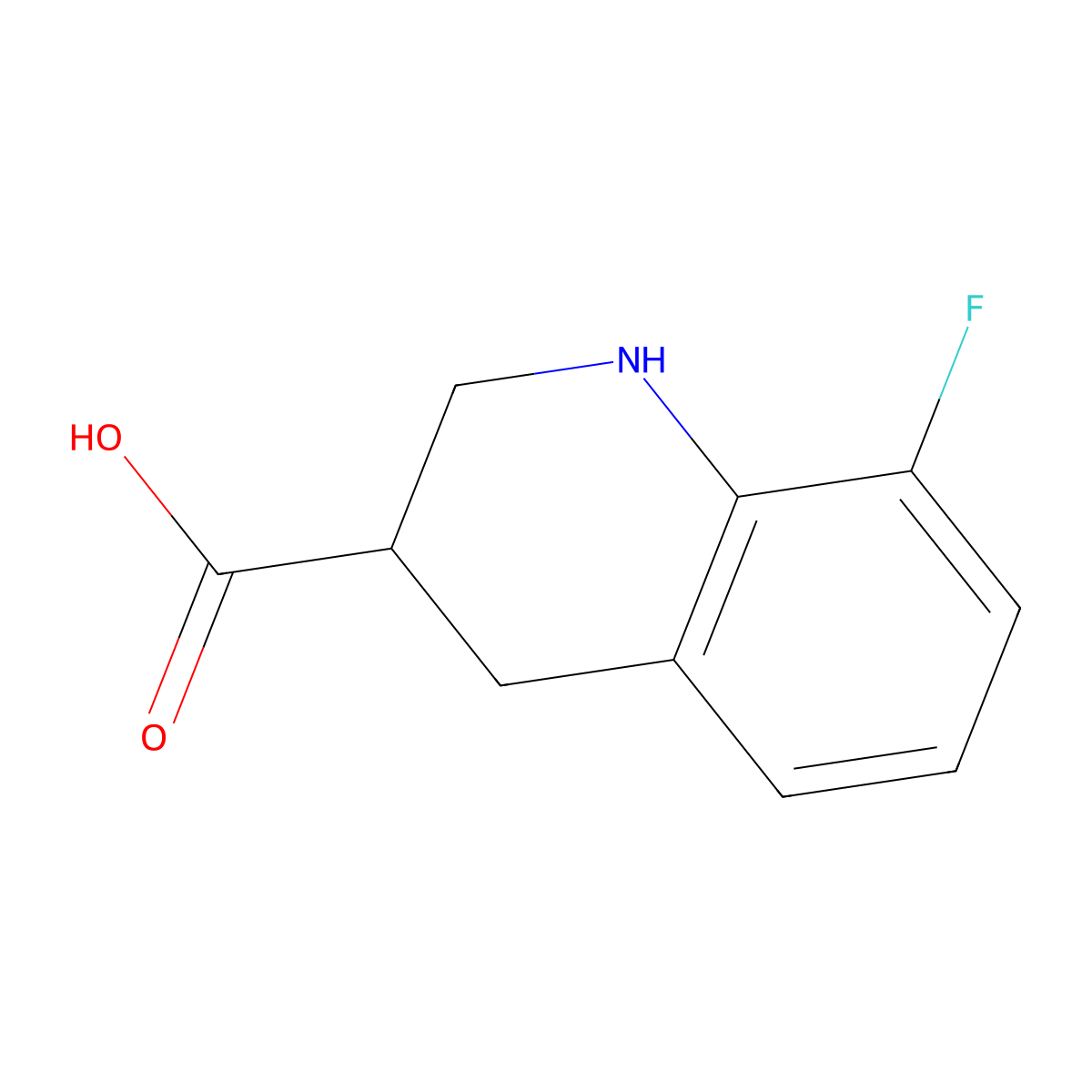 8-Fluoro-1,2,3,4-tetrahydroquinoline-3-carboxylic acid molecular structure, CAS 1367934-86-8