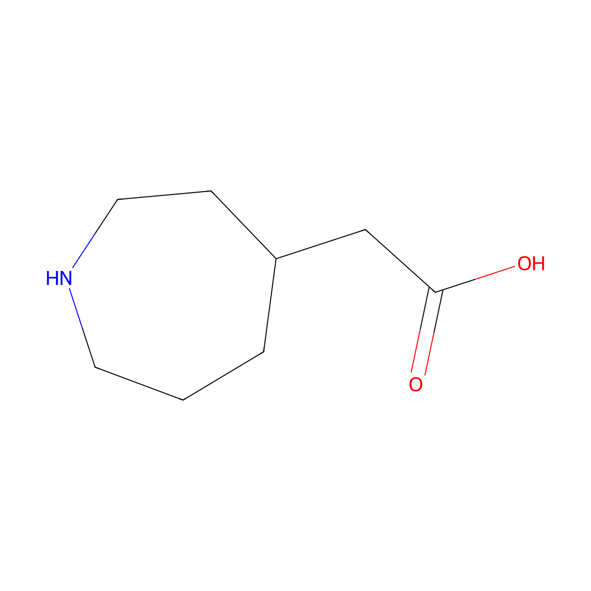 2-(Azepan-4-yl)acetic acid molecular structure, CAS 1367935-65-6