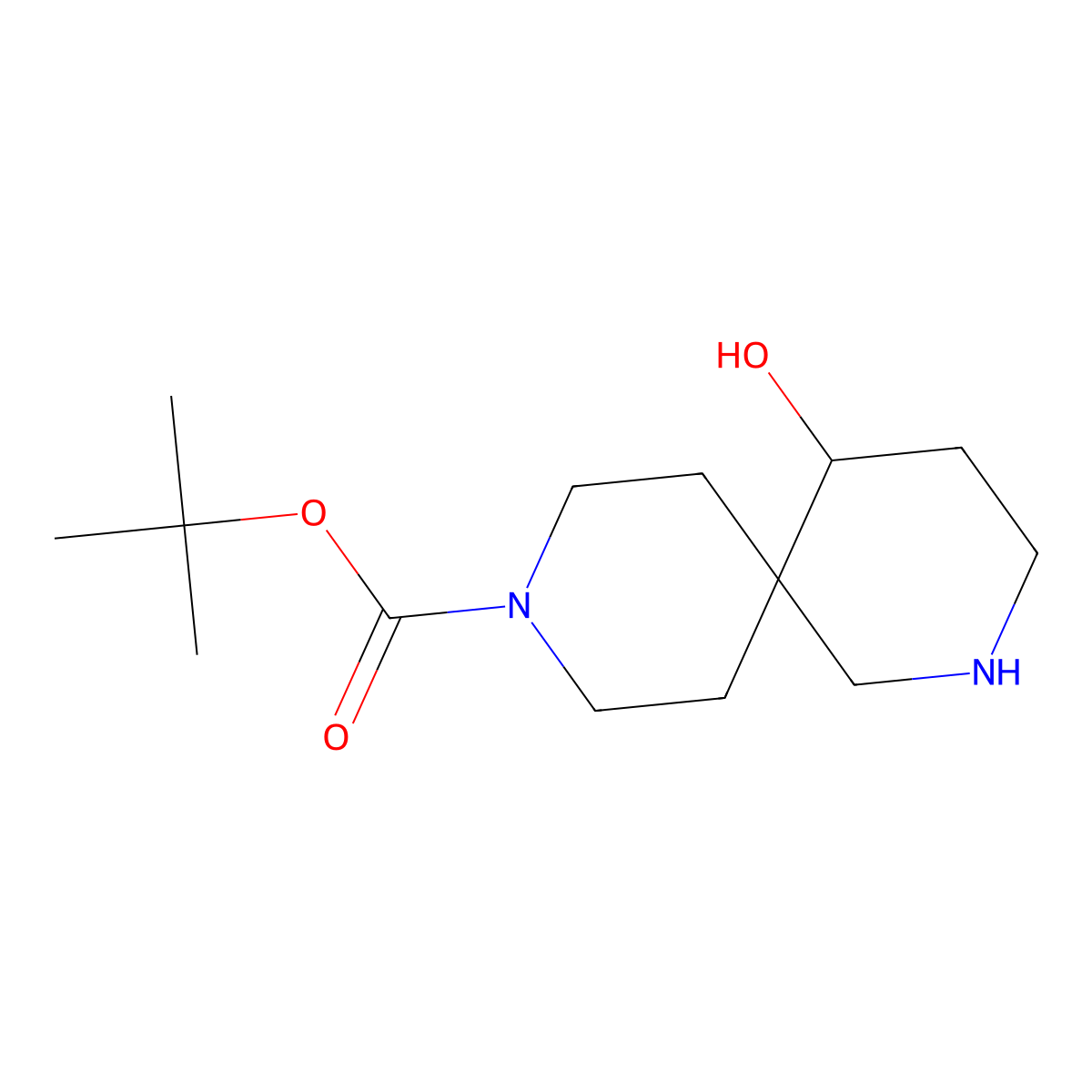 Tert-butyl 5-hydroxy-2,9-diazaspiro[5.5]undecane-9-carboxylate molecular structure, CAS 1367935-91-8