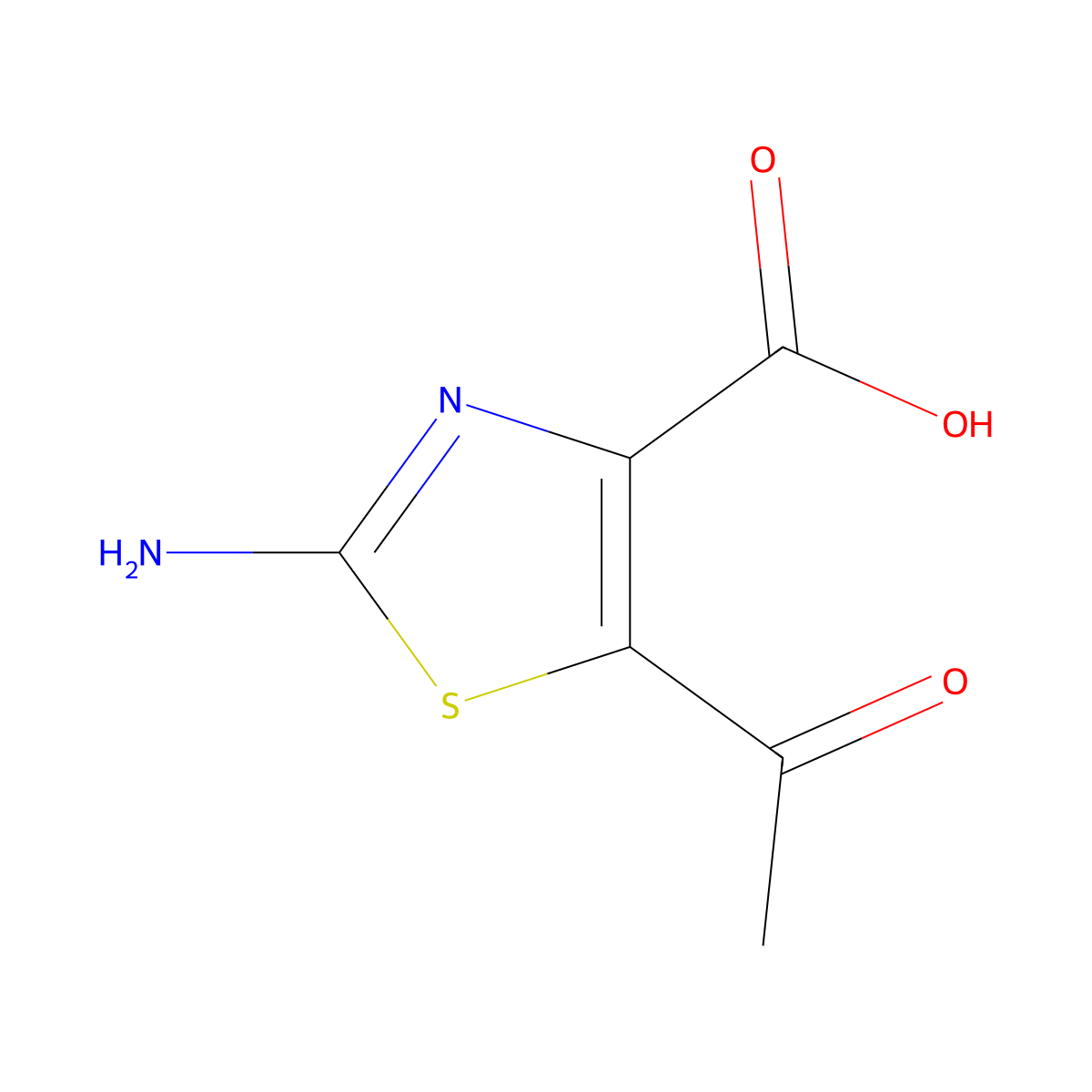 5-Acetyl-2-amino-1,3-thiazole-4-carboxylic acid molecular structure, CAS 1367935-99-6