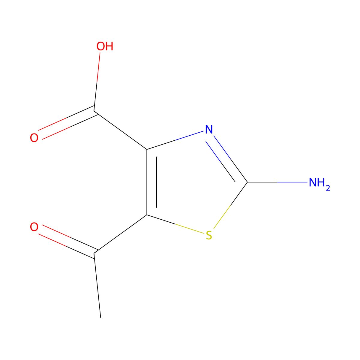 5-Acetyl-2-amino-1,3-thiazole-4-carboxylic acid molecular structure, CAS 1367935-99-6